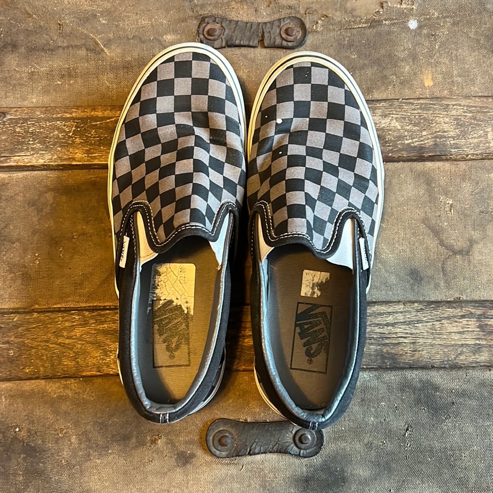 Checkered Vans. Size: US W 8 & US M 6.5